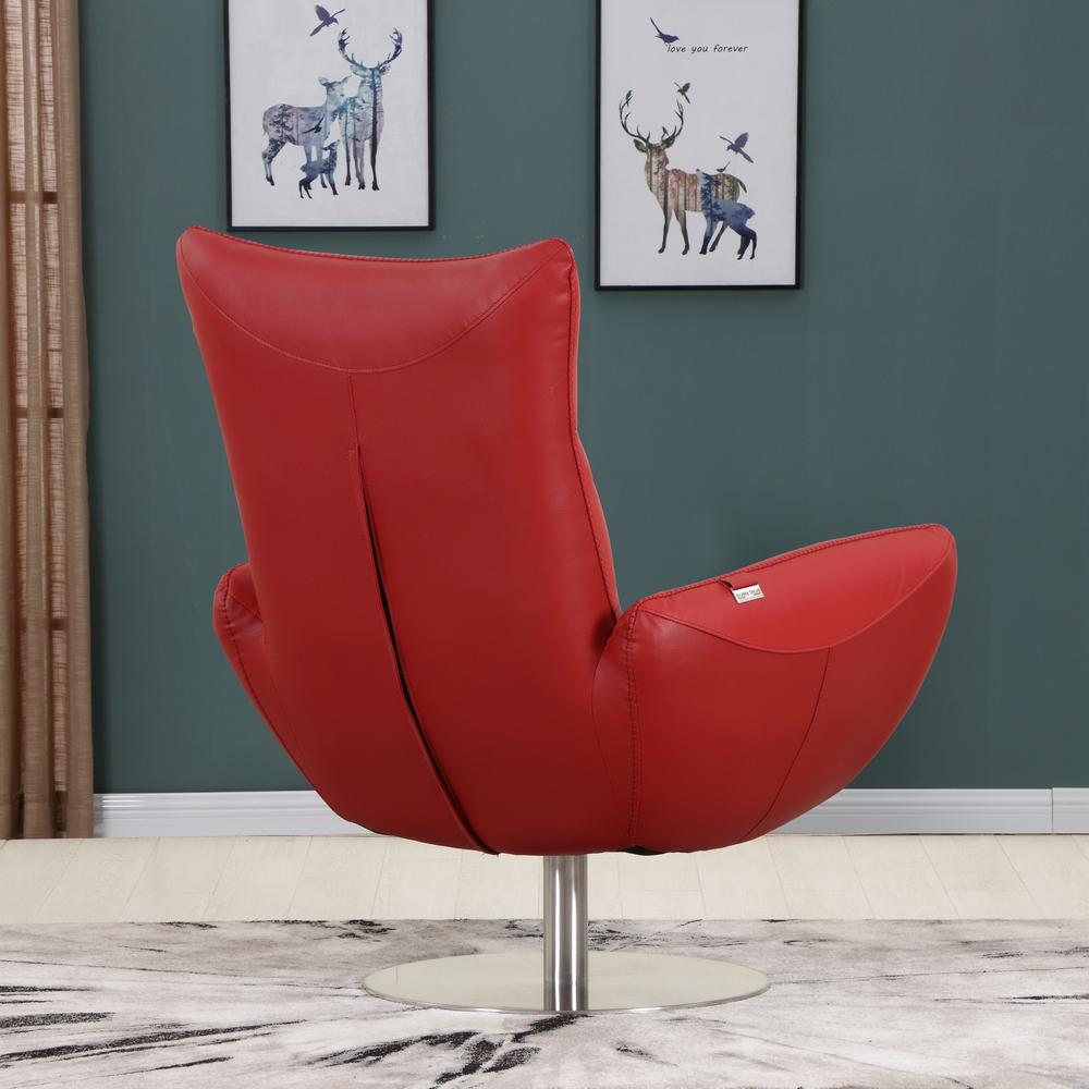 43" Red Contemporary Leather Lounge Chair - 329693. Picture 4