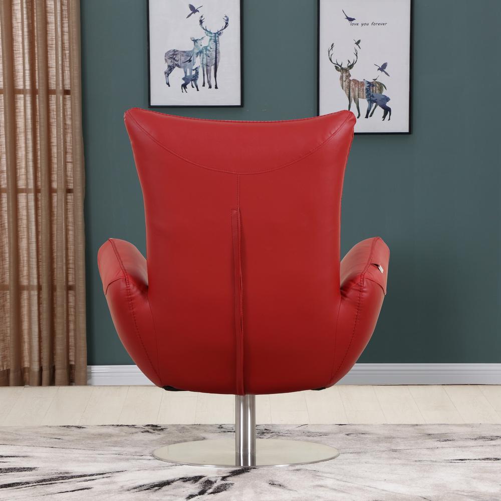 43" Red Contemporary Leather Lounge Chair - 329693. Picture 5