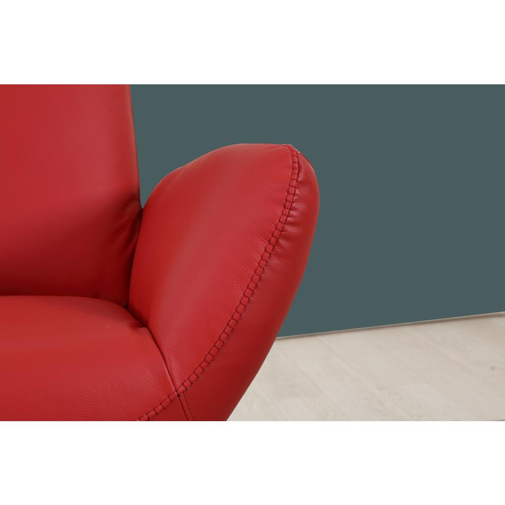 43" Red Contemporary Leather Lounge Chair - 329693. Picture 6