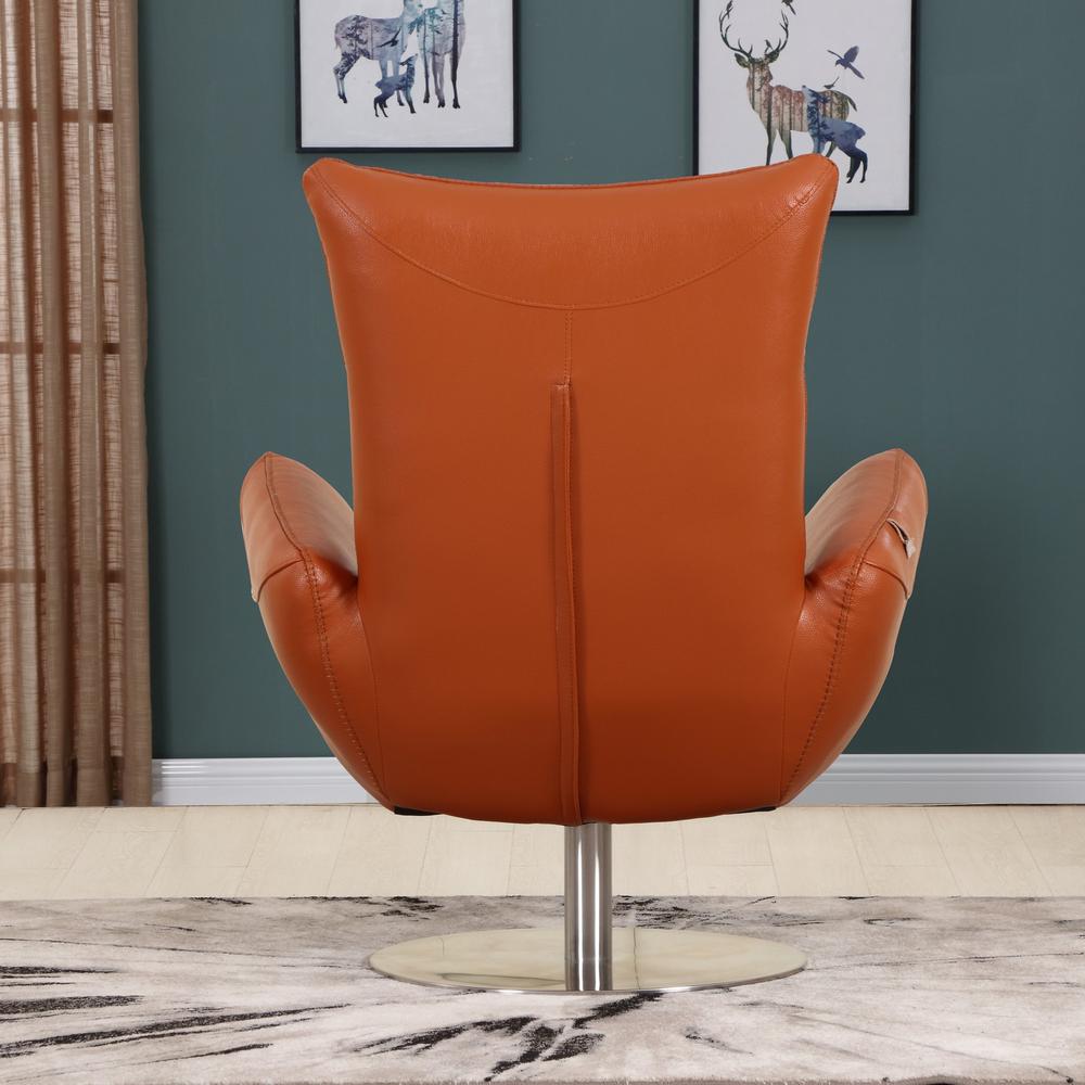 43" Orange Contemporary Leather Lounge Chair - 329694. Picture 5