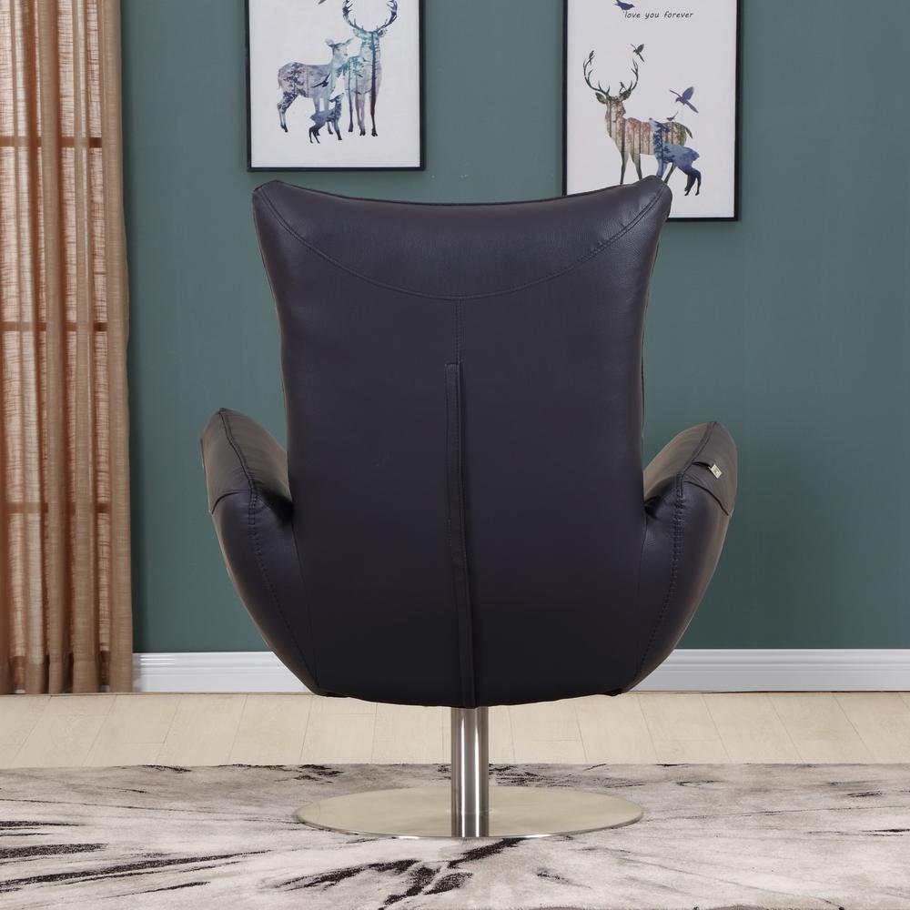 43" Navy Contemporary Leather Lounge Chair - 329695. Picture 4