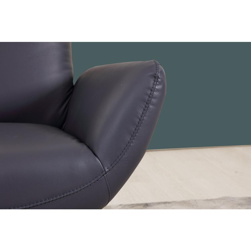 43" Navy Contemporary Leather Lounge Chair - 329695. Picture 5