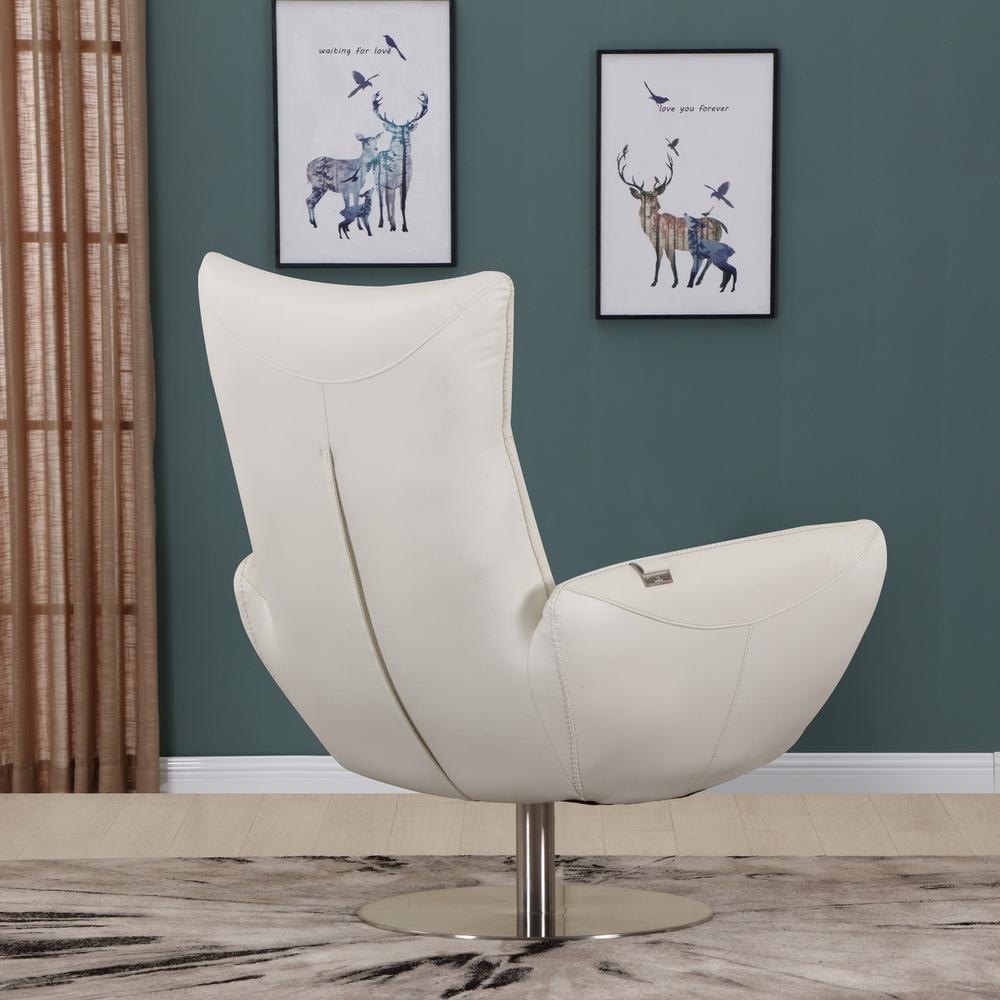 43" White Contemporary Leather Lounge Chair - 329696. Picture 3