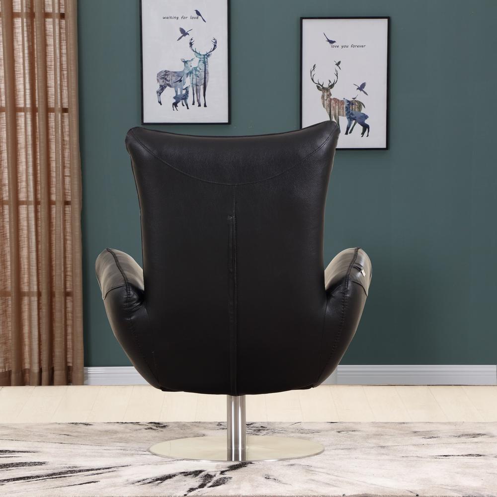 43" Black Contemporary Leather Lounge Chair - 329697. Picture 5