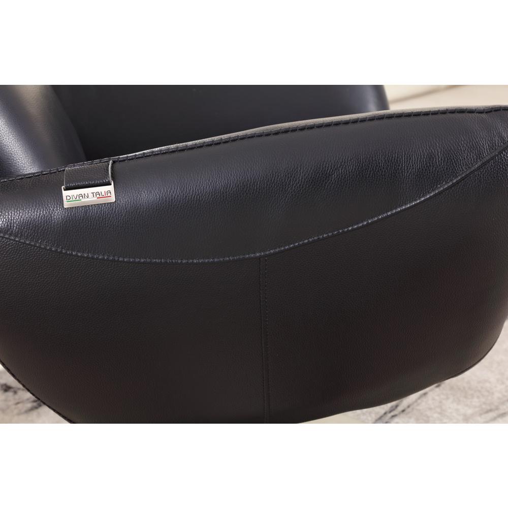 43" Black Contemporary Leather Lounge Chair - 329697. Picture 6