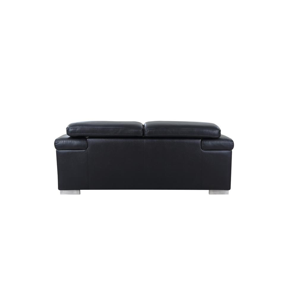 31to 39" Modern Black Leather Loveseat - 329714. Picture 5
