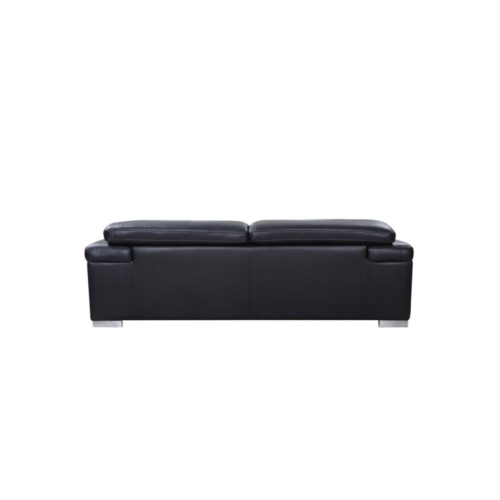 117" Modern Black Leather Sofa Set - 329716. Picture 4