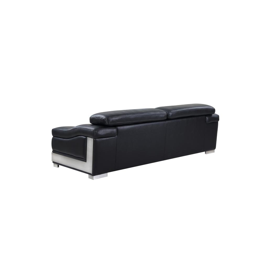 117" Modern Black Leather Sofa Set - 329716. Picture 5