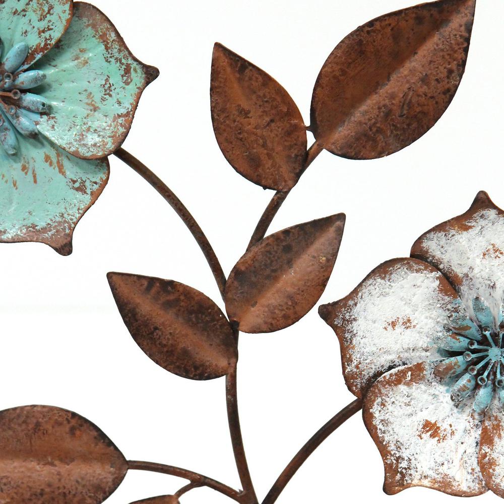 Distressed Metal Flower Tabletop - 331478. Picture 3