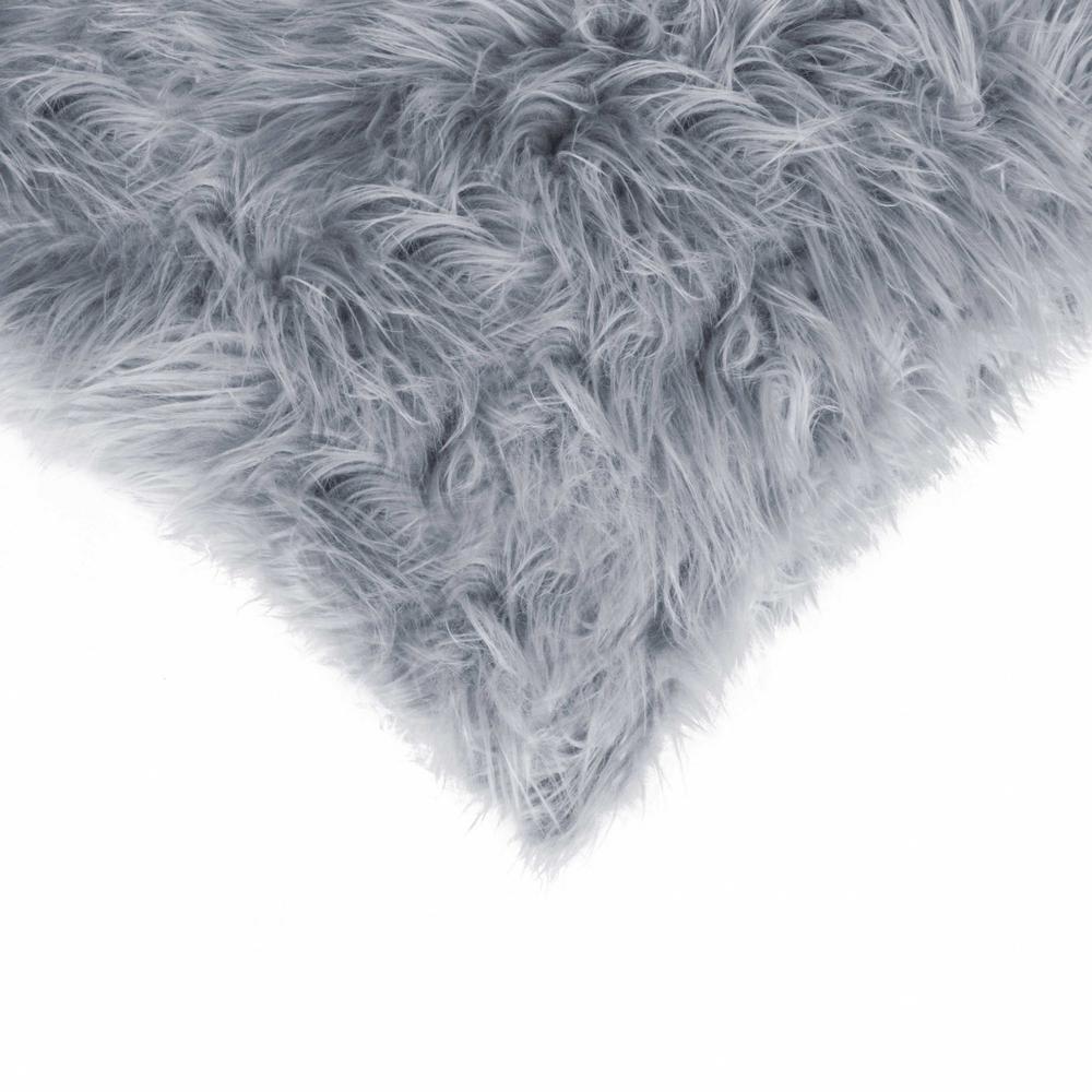 18" x 18" x 5" Grey Faux Fur  Pillow 2 Pack - 332241. Picture 2