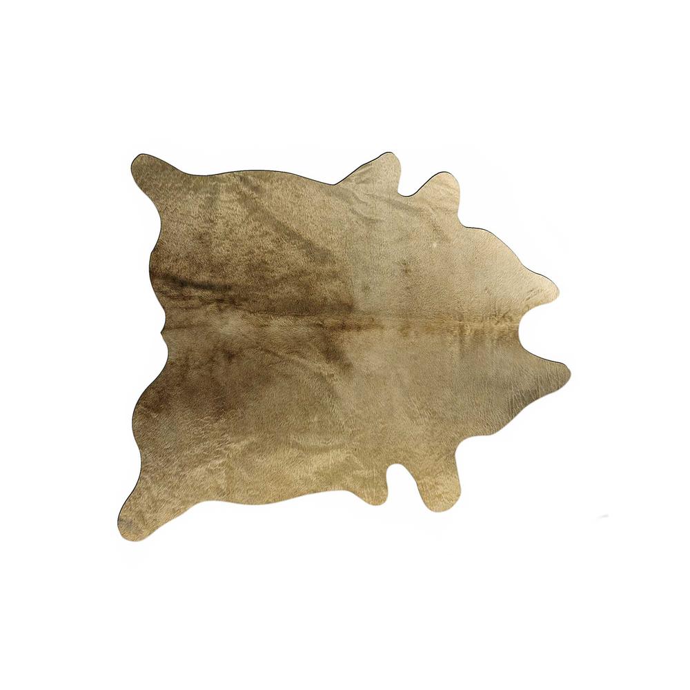 6' x 7' Gold Genuine Cowhide Area Rug - 332271. Picture 1