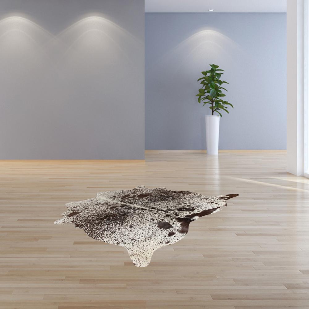 60" x 84" White Chocolate Cowhide  Rug - 332275. Picture 4