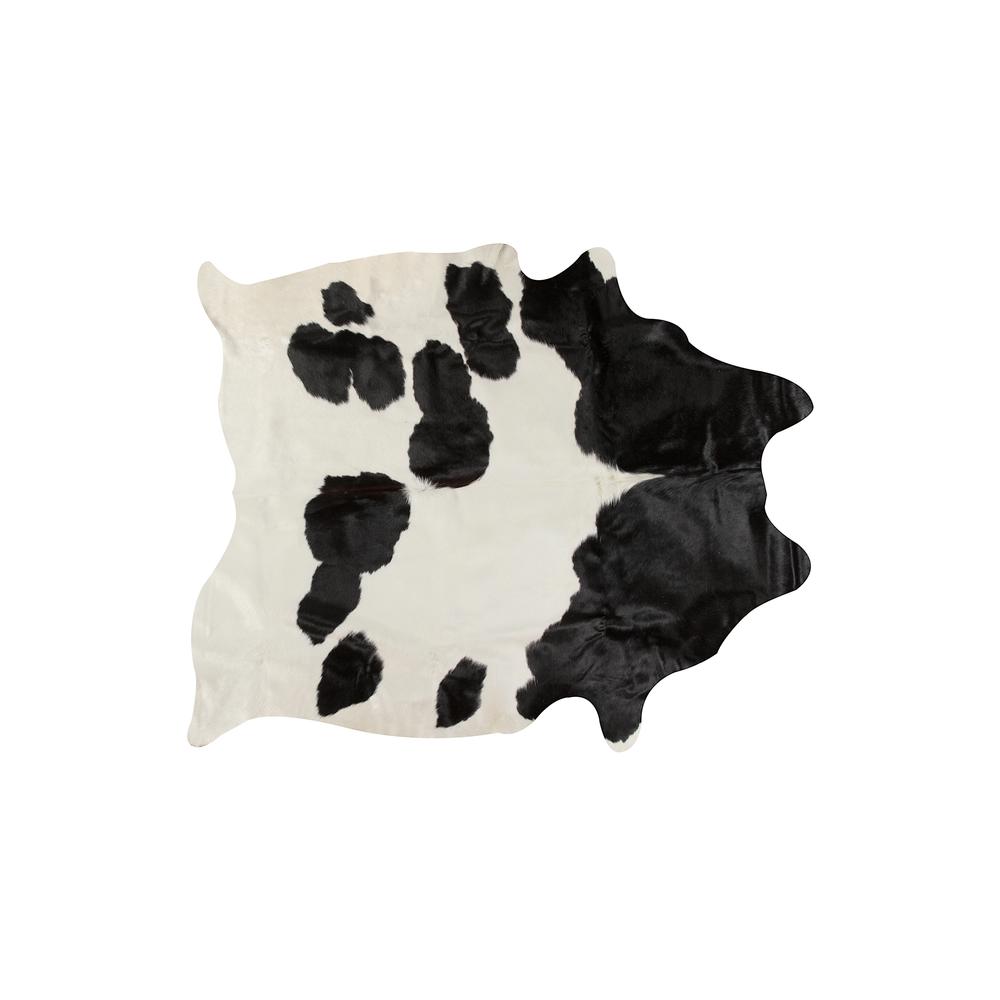 72" x 84" White and Black Cowhide  Rug - 332276. The main picture.