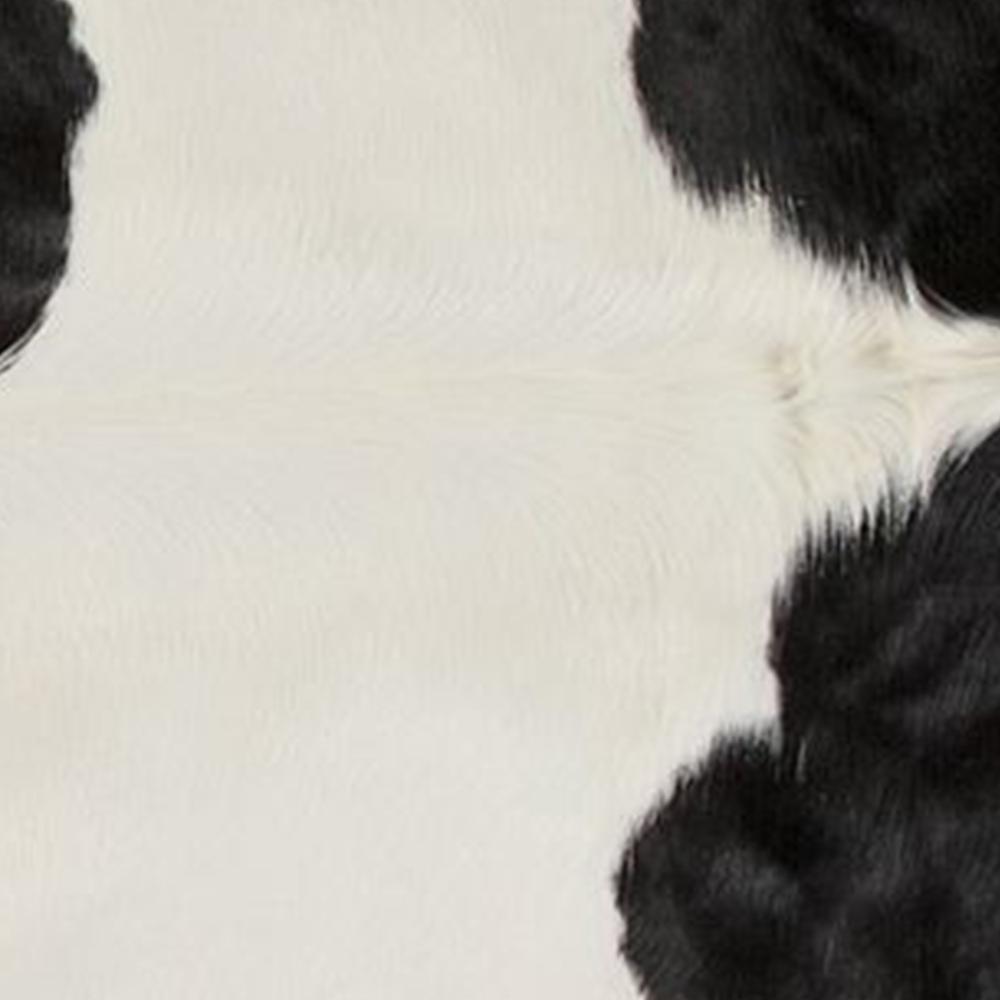 72" x 84" White and Black Cowhide  Rug - 332276. Picture 3