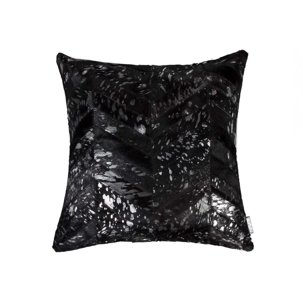 18" x 18" x 5" Black and Silver  Pillow - 332288. Picture 1