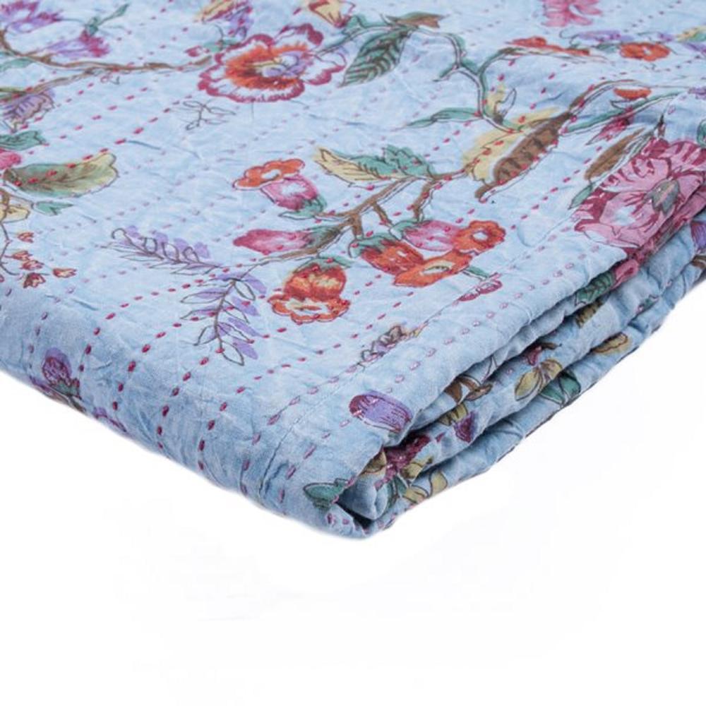 50" x 70" Multicolored, Kantha Cotton - Throw - 332344. Picture 2