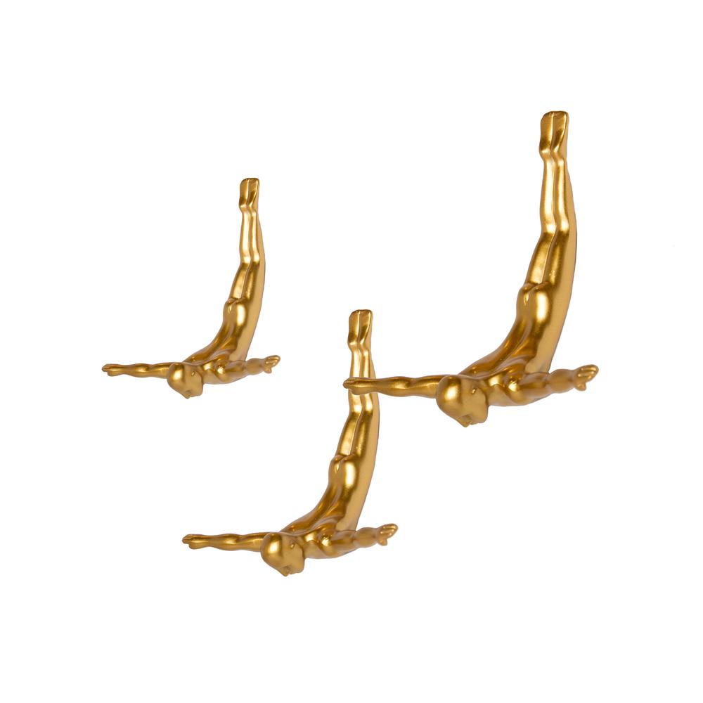 6.5" x 2.5" x 6.5" Wall Diver - Gold 3-Pack - 332362. Picture 2