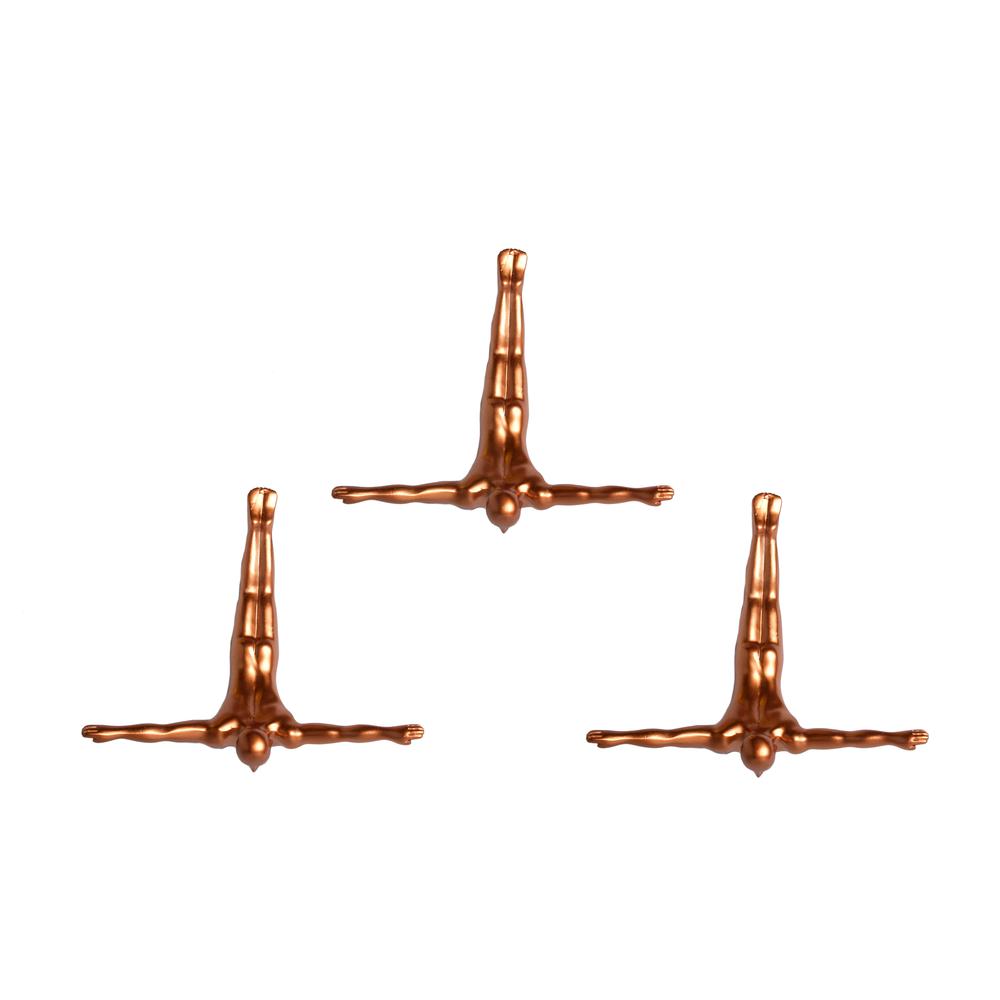6.5" x 2.5" x 6.5" Wall Diver - Bronze 3-Pack - 332363. Picture 1