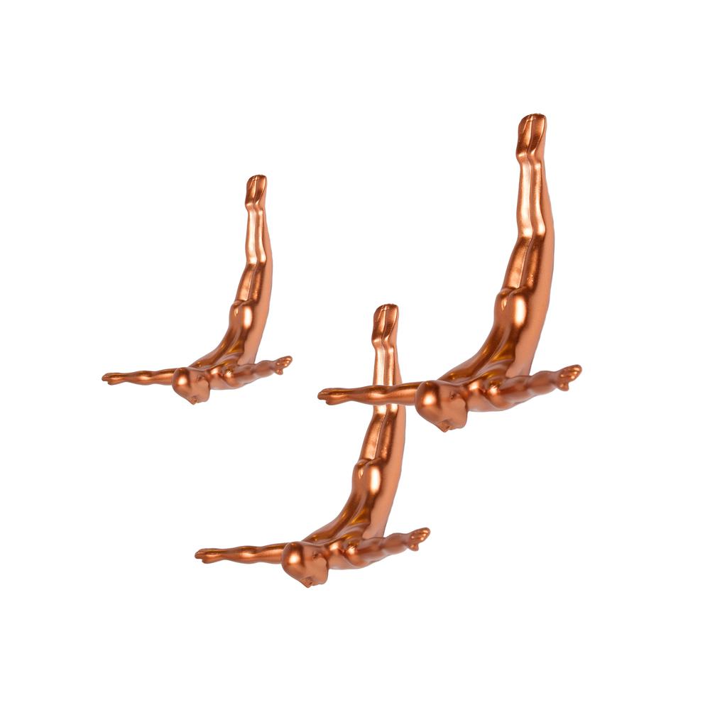 6.5" x 2.5" x 6.5" Wall Diver - Bronze 3-Pack - 332363. Picture 2