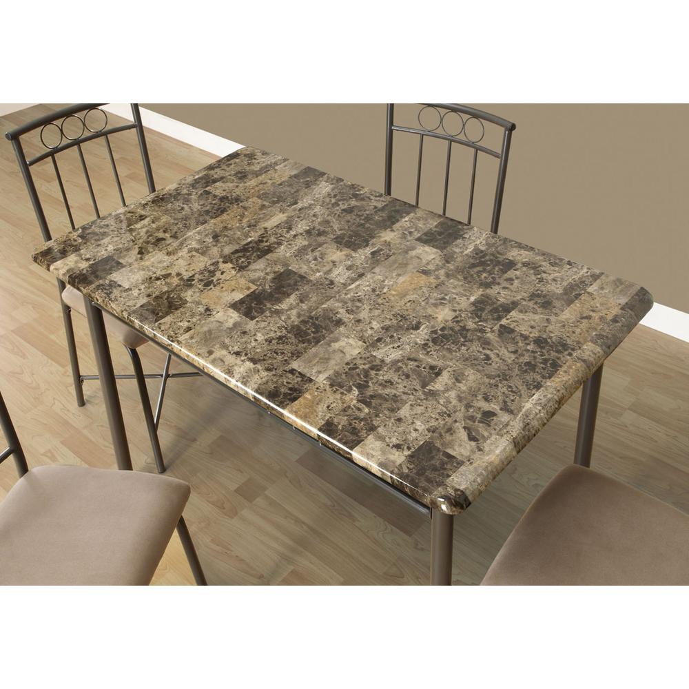 63.5" x 81" x 101" Cappuccino Microfiber Foam and Mdf  5pcs Dining Set - 332573. Picture 2