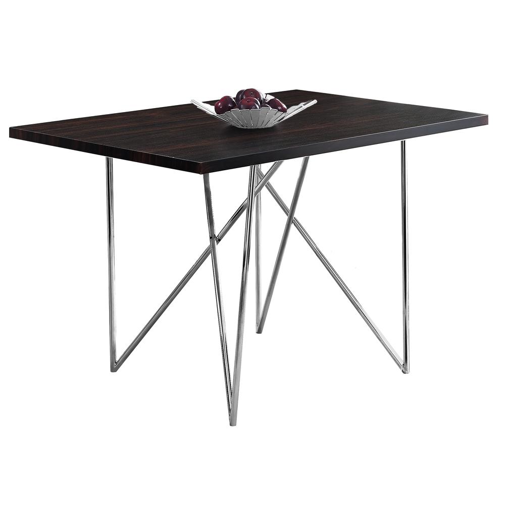 31.5" x 47.5" x 30" Cappuccino Hollow Core Particle Board Metal  Dining Table - 332580. Picture 1
