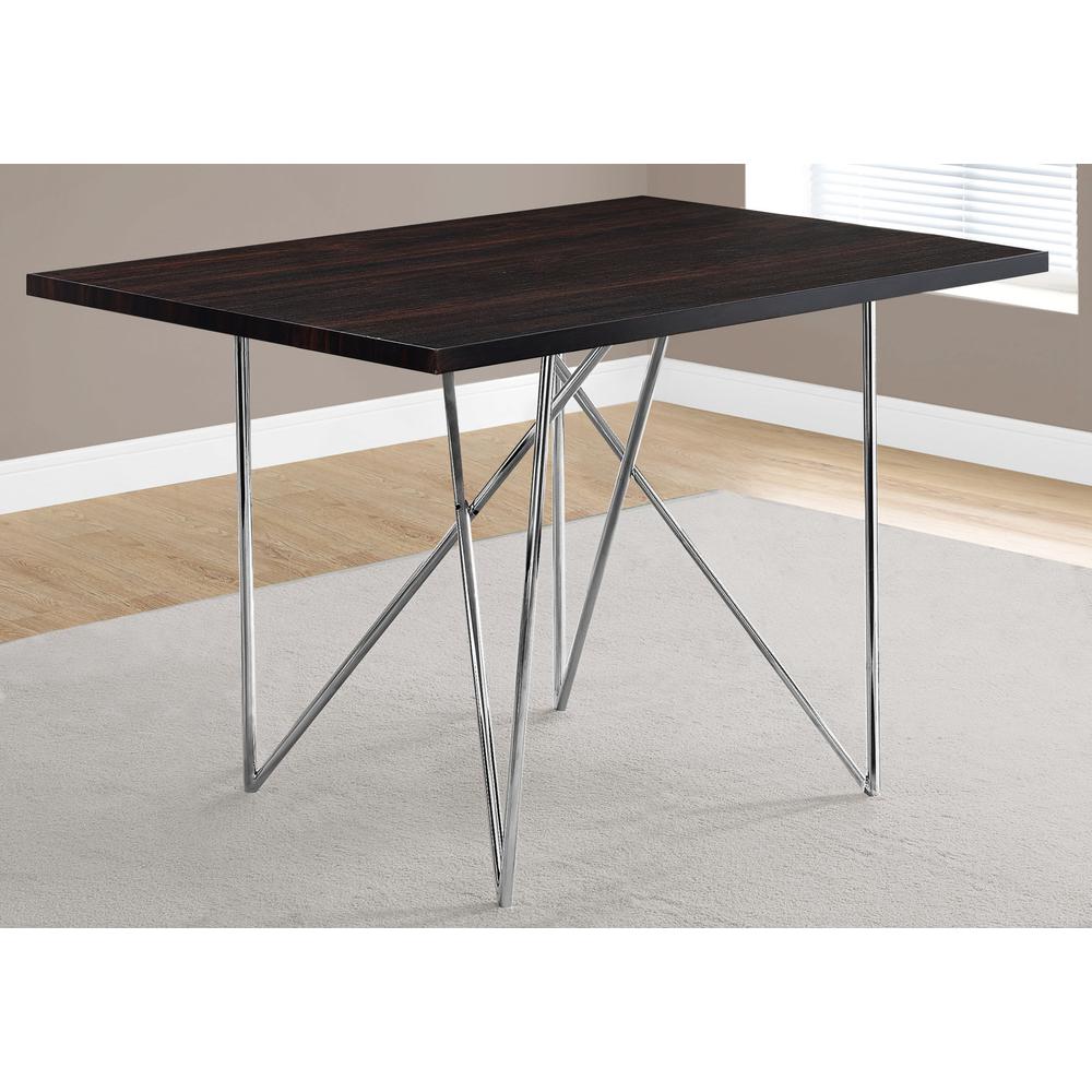 31.5" x 47.5" x 30" Cappuccino Hollow Core Particle Board Metal  Dining Table - 332580. Picture 2