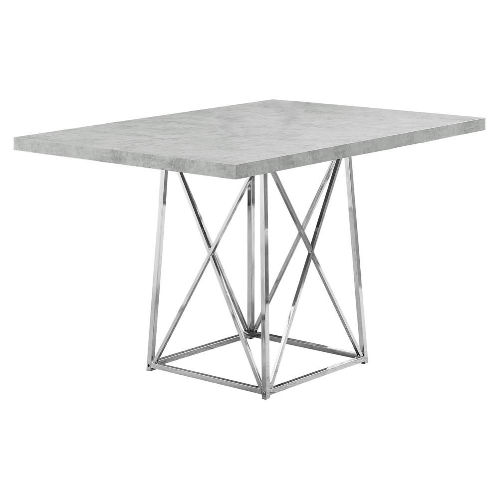 36" x 48" x 31" Grey  Particle Board and Chrome Metal  Dining Table - 332583. Picture 1