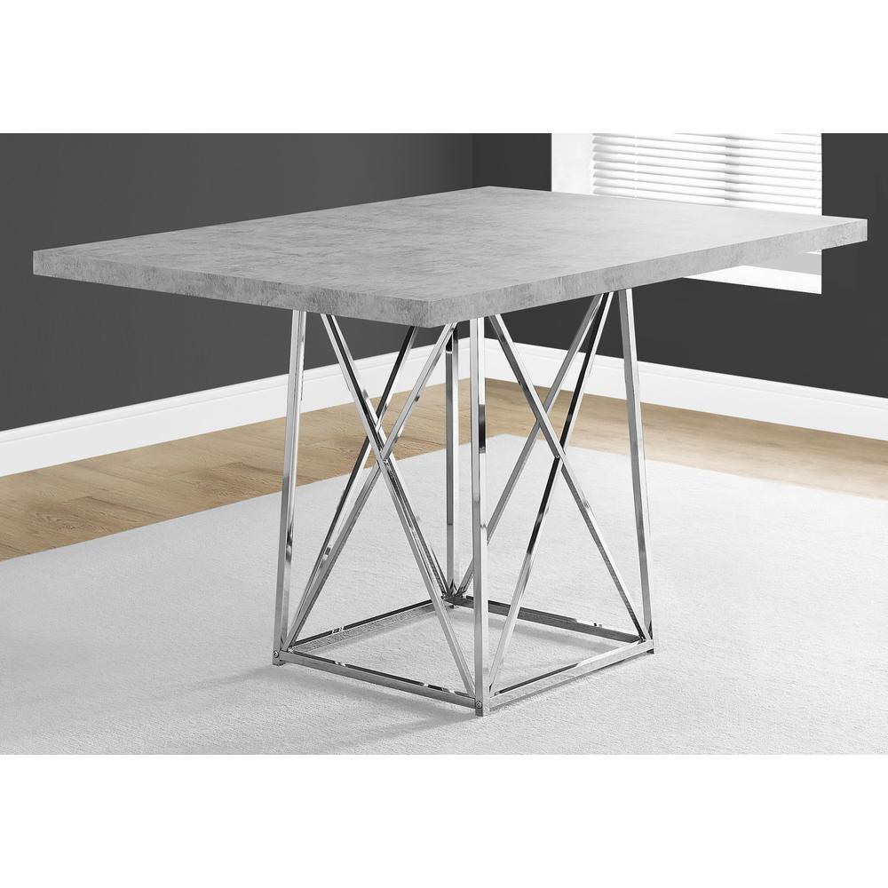 36" x 48" x 31" Grey  Particle Board and Chrome Metal  Dining Table - 332583. Picture 2