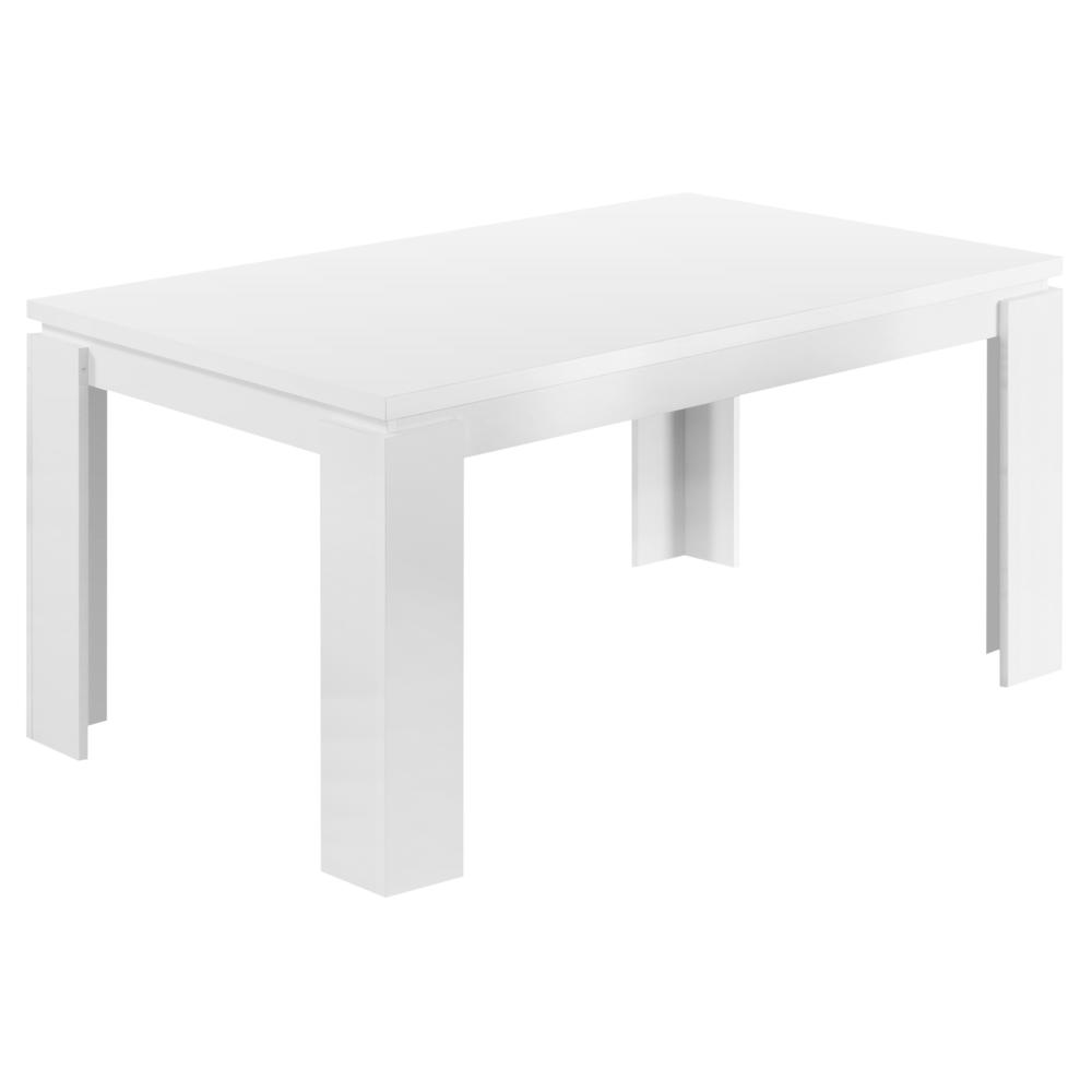 35.5" x 59" x 30" White Particle Board Hollow Core and MDF  Dining Table - 332588. Picture 1