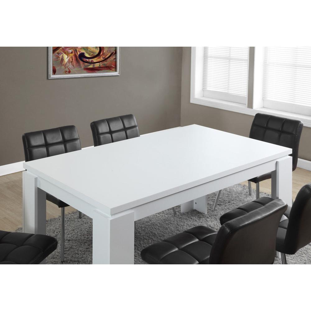 35.5" x 59" x 30" White Particle Board Hollow Core and MDF  Dining Table - 332588. Picture 2
