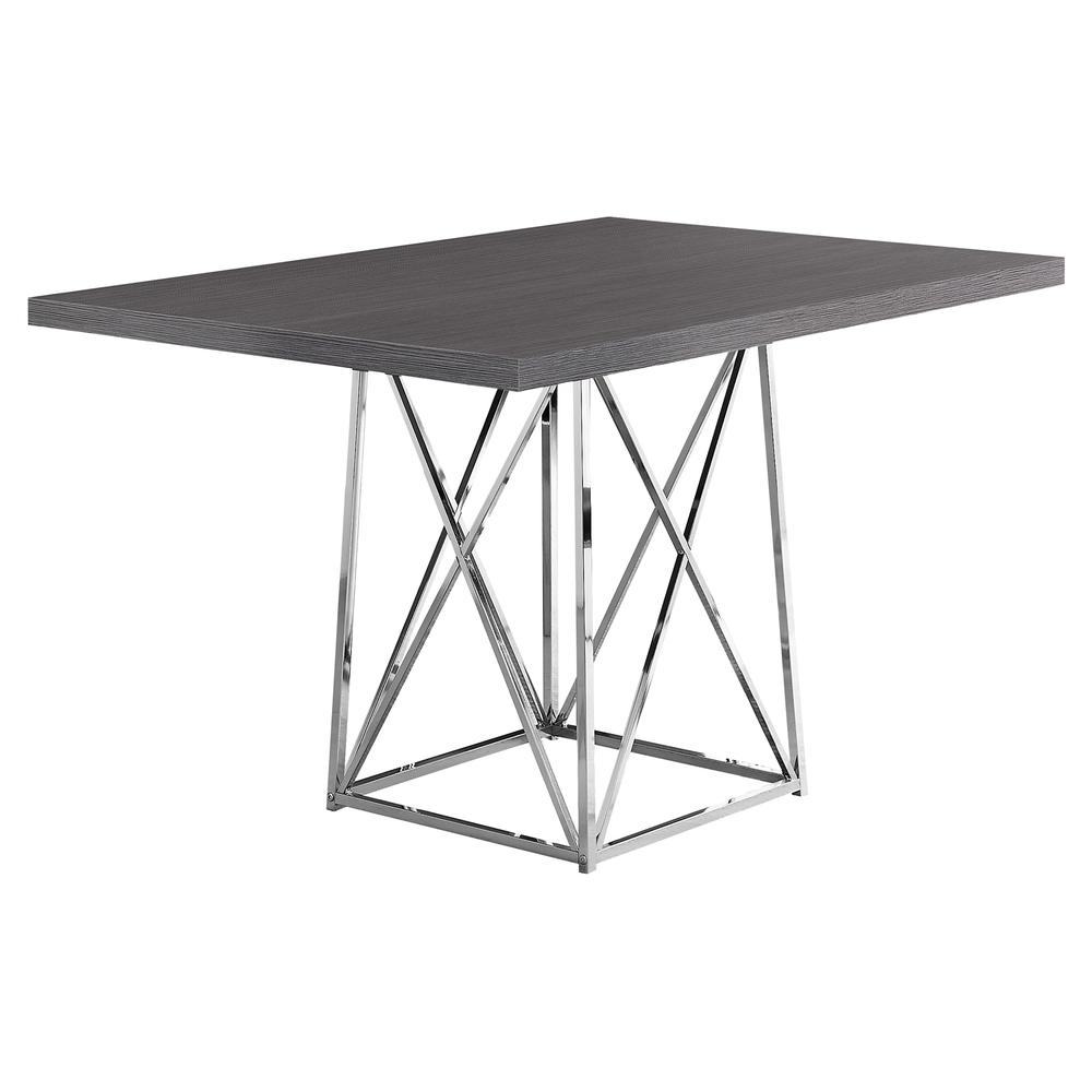 36" x 48" 31" Grey  Particle Board ad Chrome Metal  Dining Table - 332591. Picture 1