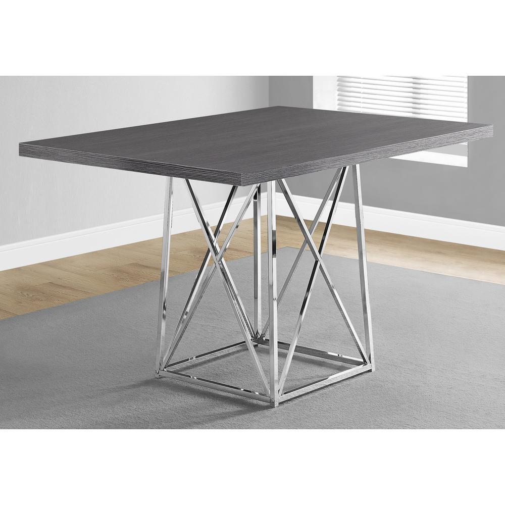 36" x 48" 31" Grey  Particle Board ad Chrome Metal  Dining Table - 332591. Picture 2