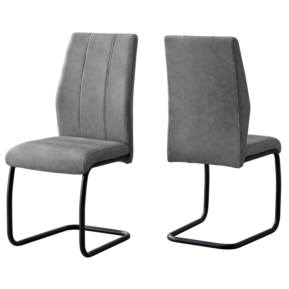 Two 77.5" Fabric Black Metal and Polyester Dining Chairs - 332621. Picture 2