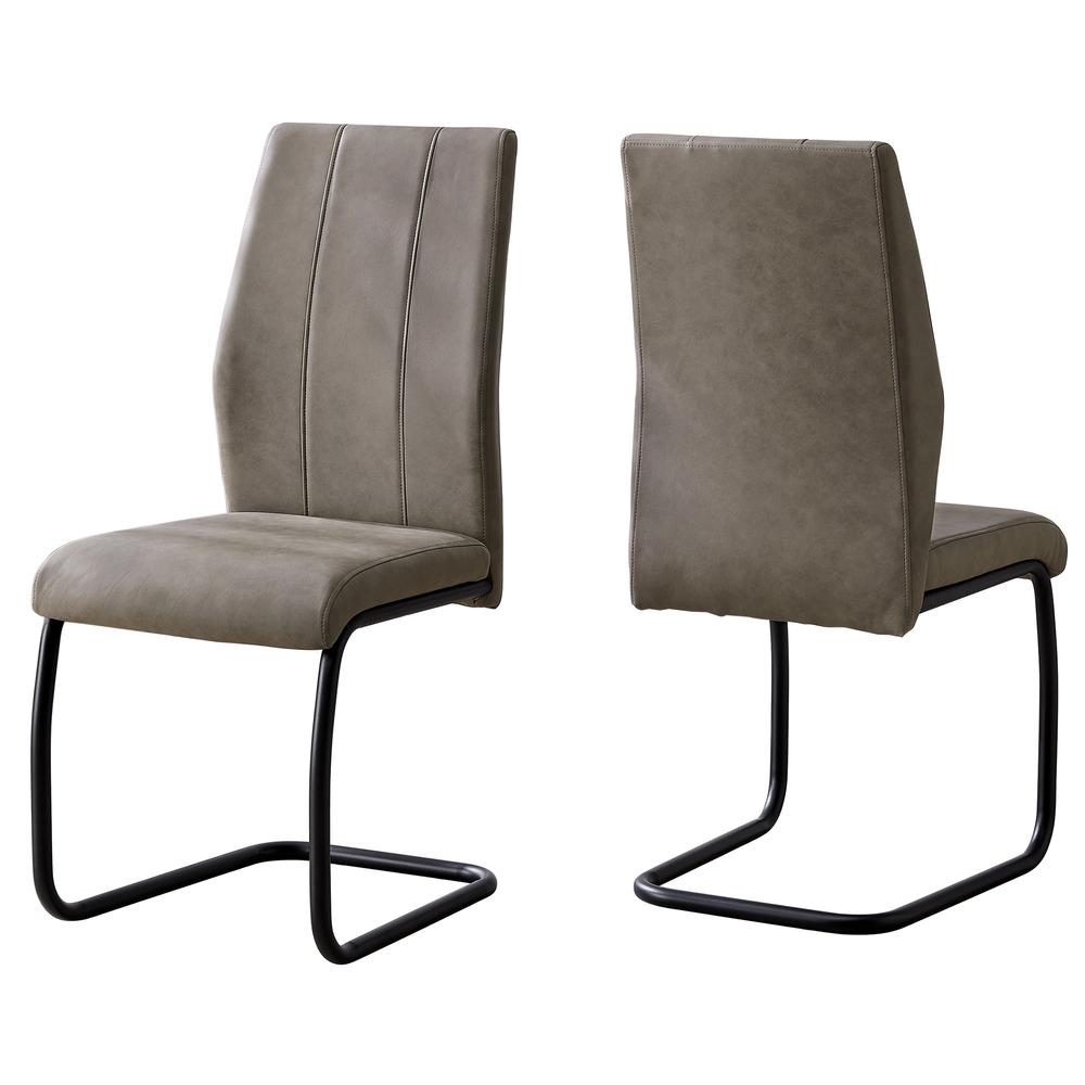 40.5" x 34.5" x 77.5" Taupe Black Foam Metal Polyester Dining Chairs 2pcs - 332622. Picture 1