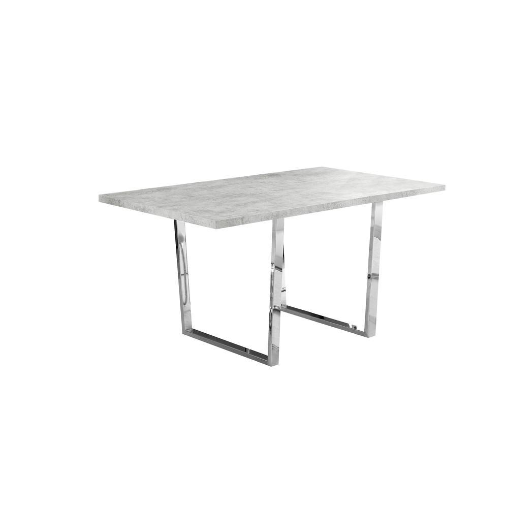 35.5" x 59" x 30.25" Grey Particle Board Metal  Dining Table - 332624. Picture 1