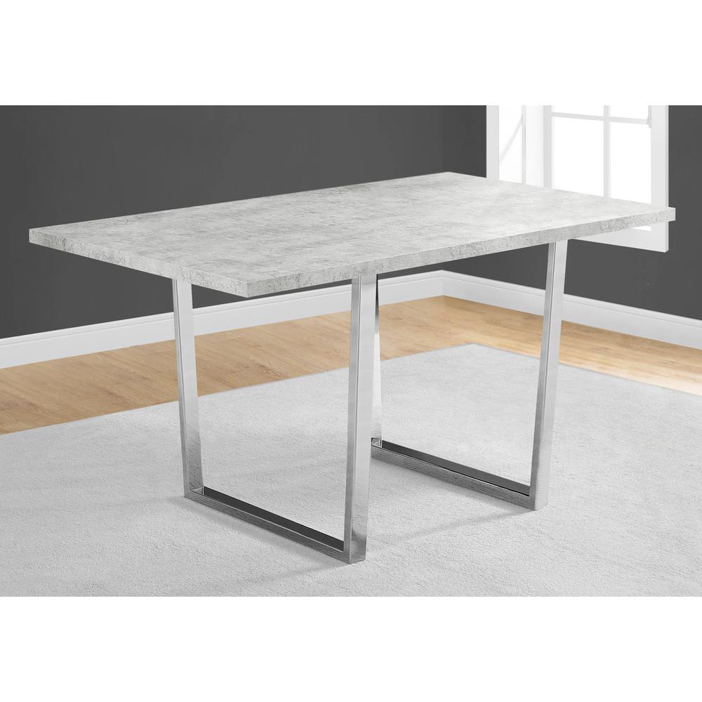 35.5" x 59" x 30.25" Grey Particle Board Metal  Dining Table - 332624. Picture 2