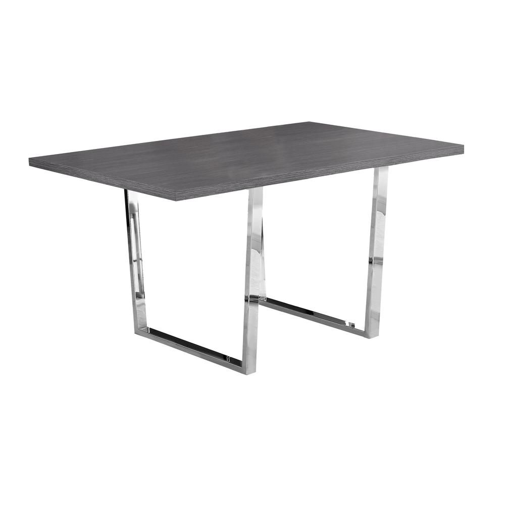 35.5" x 59" x 30.25" Grey Particle Board Metal  Dining Table - 332625. Picture 1
