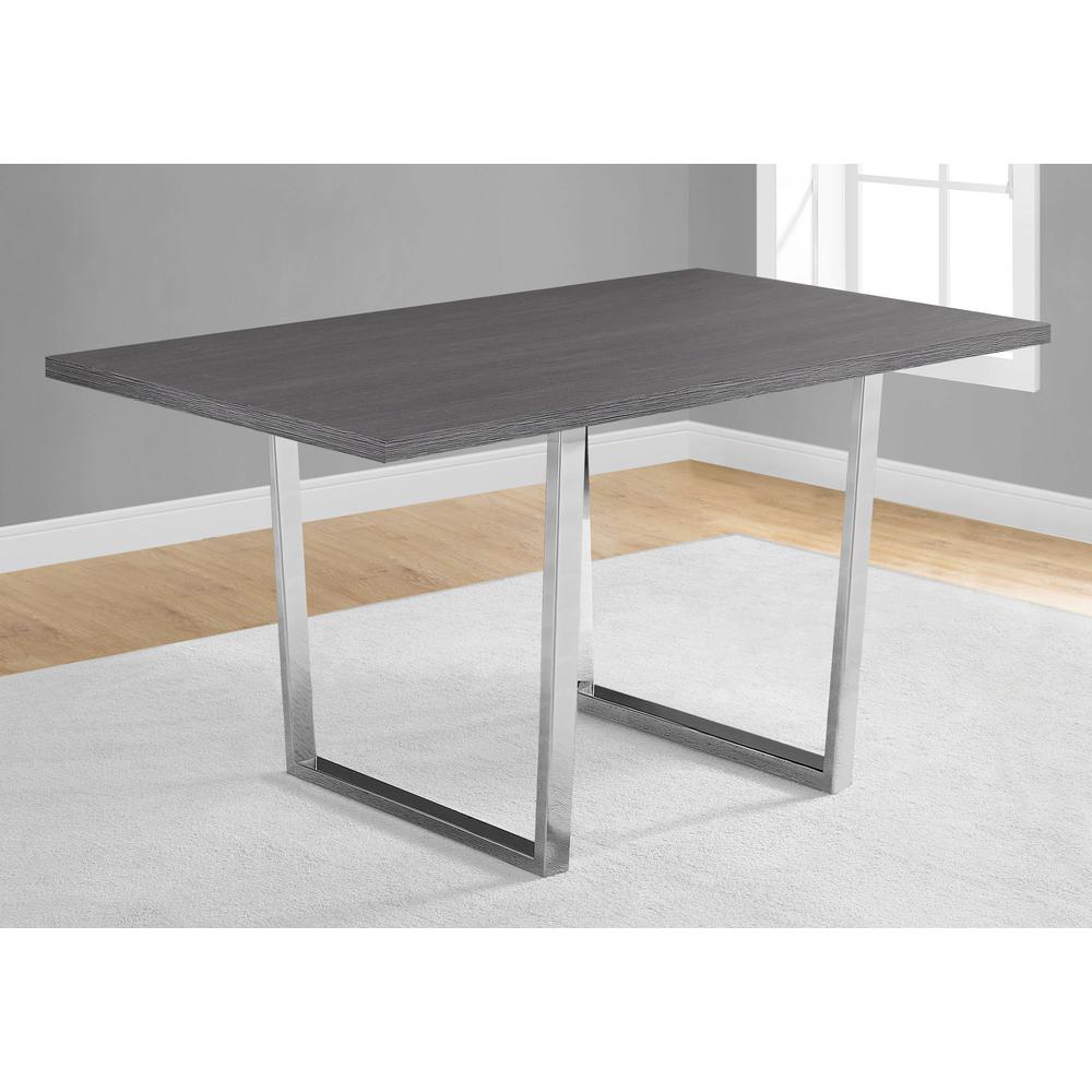 35.5" x 59" x 30.25" Grey Particle Board Metal  Dining Table - 332625. Picture 2