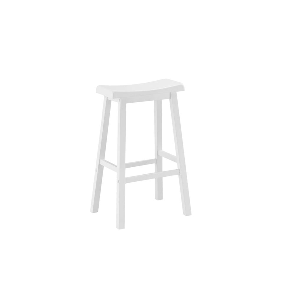 30.5" x 35" x 58" White Solid Wood Mdf Barstools 2pcs - 332650. The main picture.