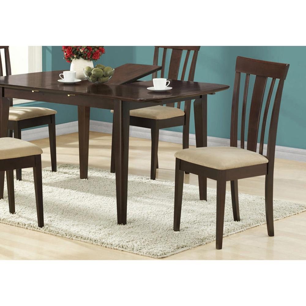 Two 38.25" Cappuccino MDF Brown Microfiber and Foam Dining Chairs - 332662. Picture 1