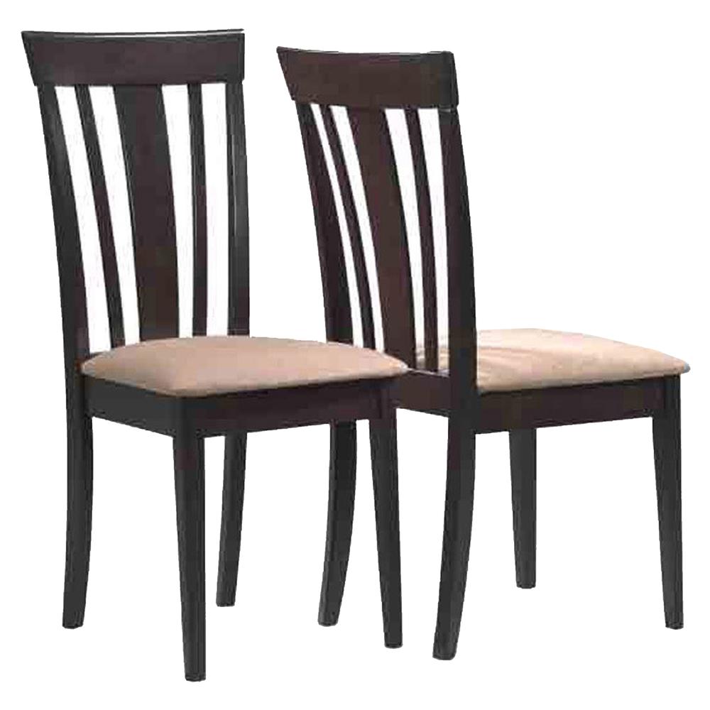 Two 38.25" Cappuccino MDF Brown Microfiber and Foam Dining Chairs - 332662. Picture 2