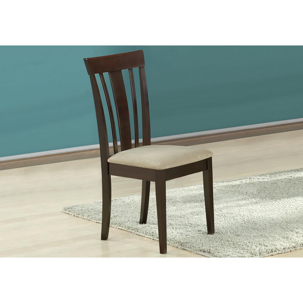Two 38.25" Cappuccino MDF Brown Microfiber and Foam Dining Chairs - 332662. Picture 3