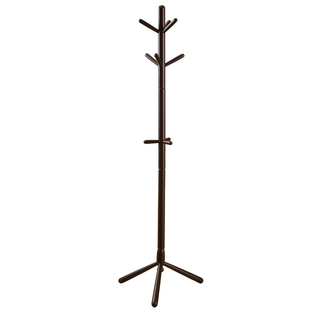 16.25" x 16.25" x 69" Cappuccino Solid Wood  Coat Rack - 332670. Picture 1
