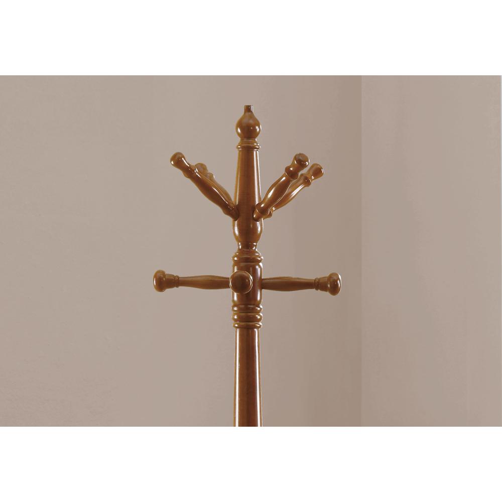 Oak Finish Coat Rack with Triple Tiered Coat Stand - 332676. Picture 2