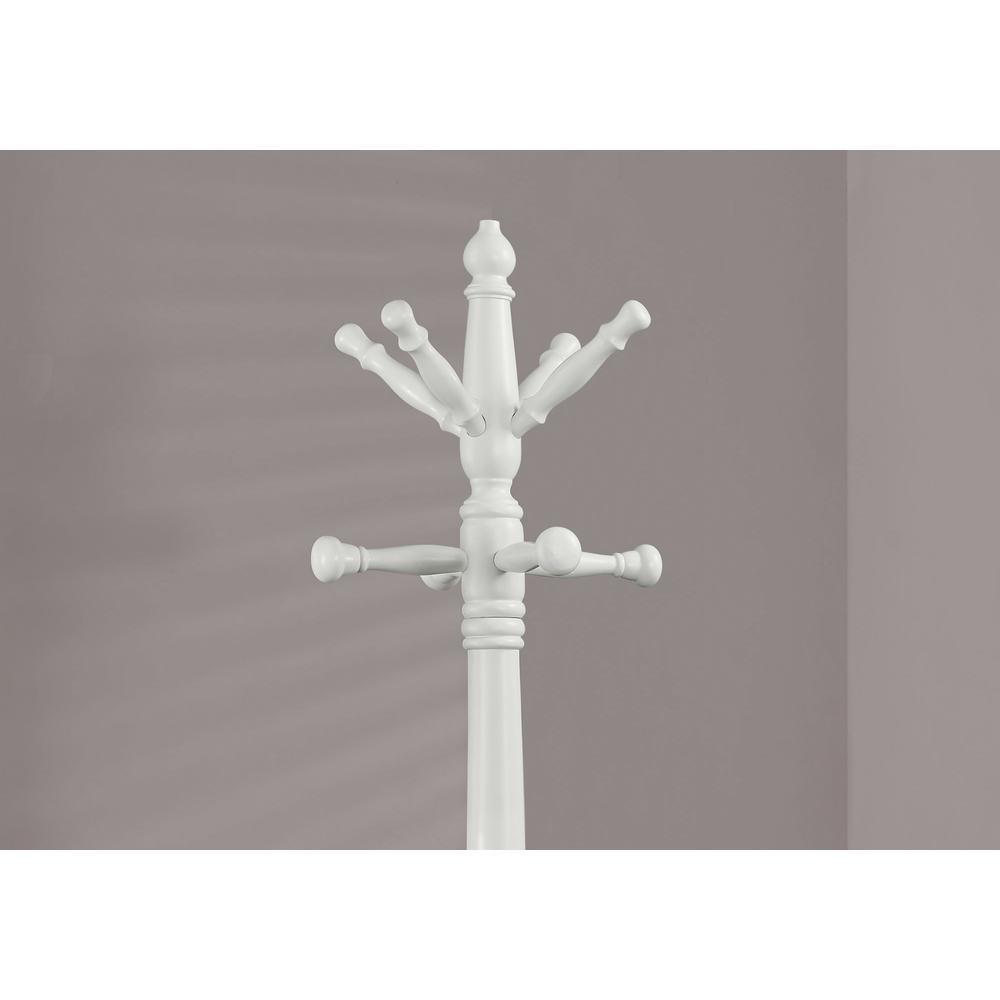 White Solid Wood Coat Rack with Triple Tiered Coat Stand - 332677. Picture 2