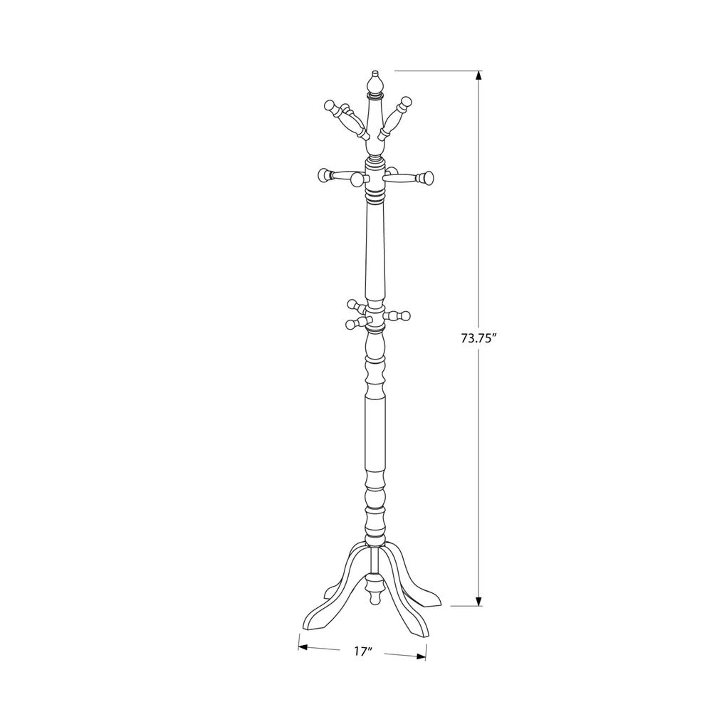 White Solid Wood Coat Rack with Triple Tiered Coat Stand - 332677. Picture 3