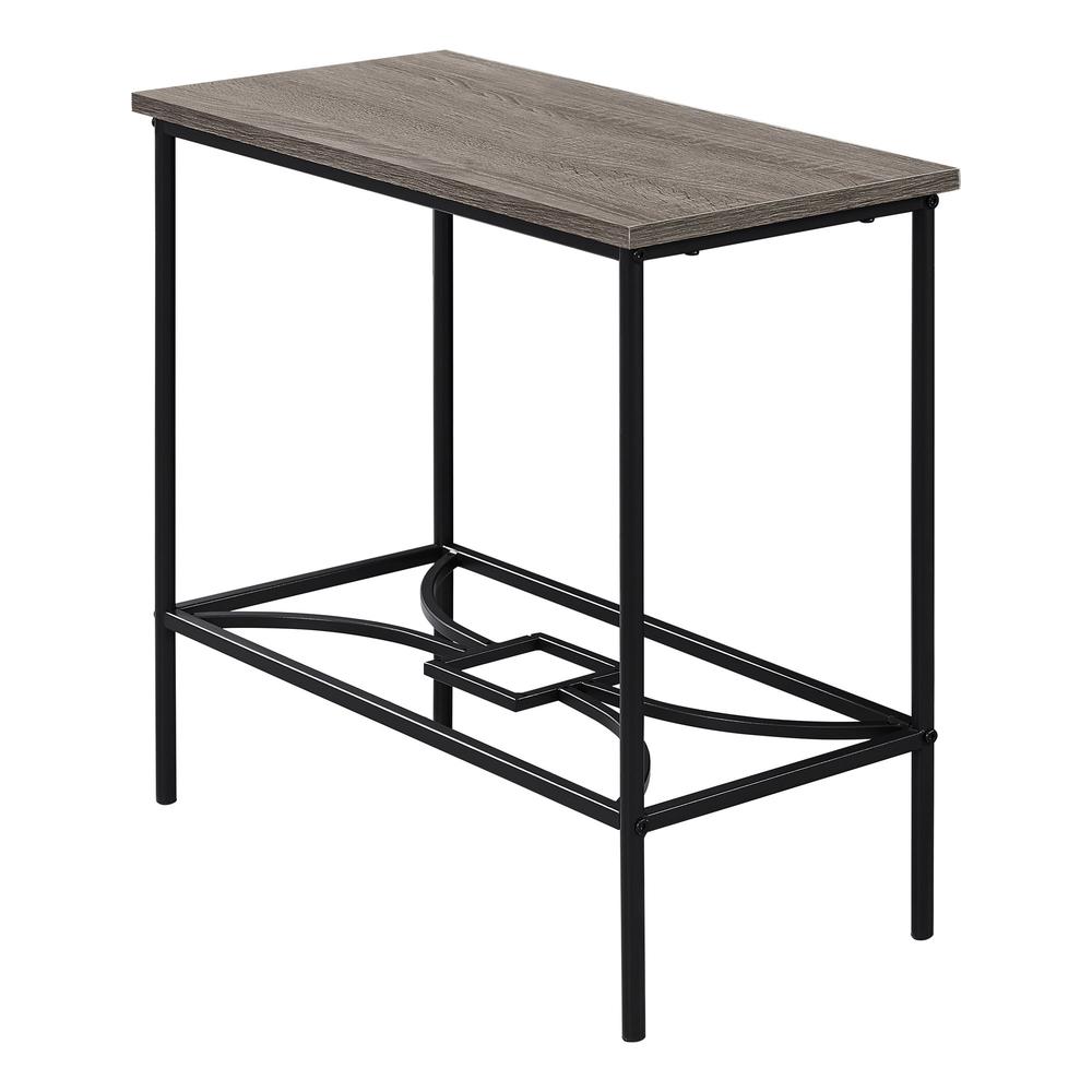 11.75" x 23.75" x 22" Dark Taupe Black Mdf Metal  Accent Table - 332703. Picture 1