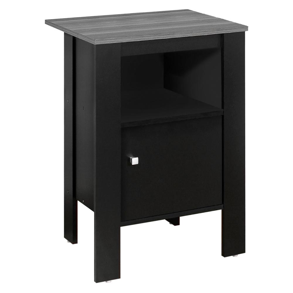 14" x 17.25" x 24.25" Black and Grey Night Stand With Storage - 332733. Picture 1