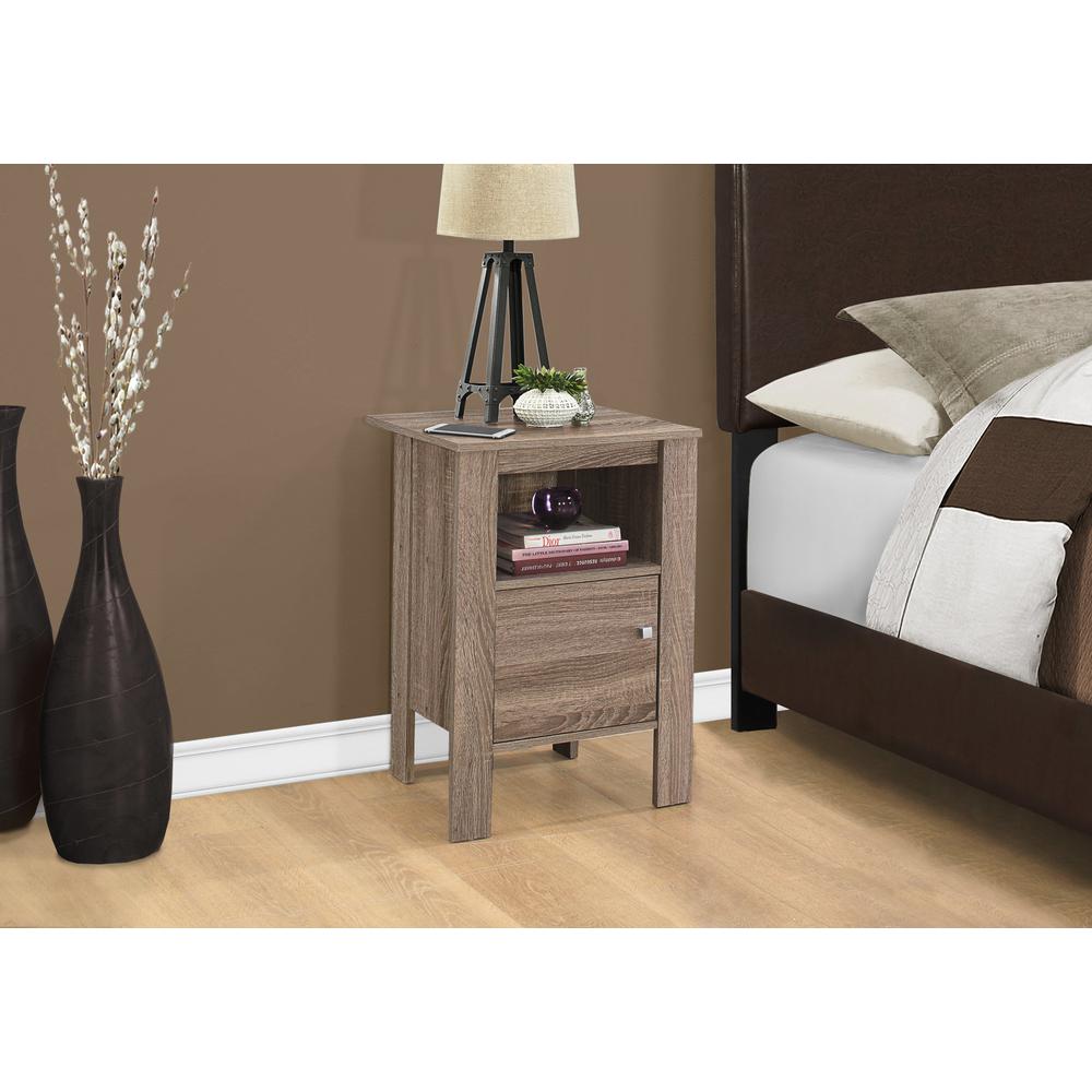 14" x 17.25" x 24.25" Dark Taupe Particle Board Storage  Accent Table - 332735. Picture 2