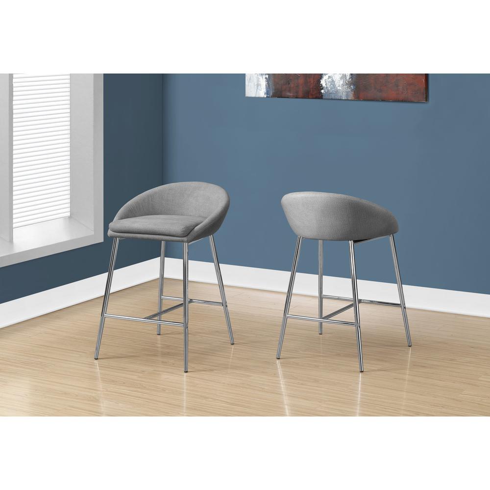 41" x 41" x 59.5" Grey  Foam  Metal  Polyester  Barstool 2pcs - 332751. Picture 1